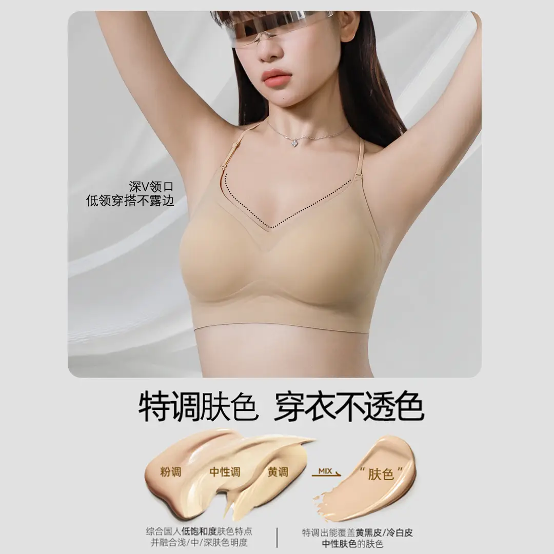 Large U-Shaped Beautiful Back Bra for Women, Sexy Backless Summer Thin Style, Halter Neck, Seamless Invisible Camisole with Thin Straps