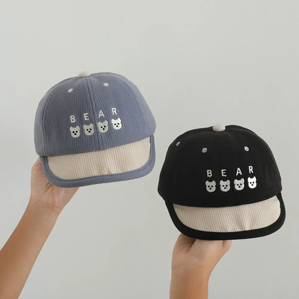 Baby Bear Embroidered Sun Hat for Boys Girls