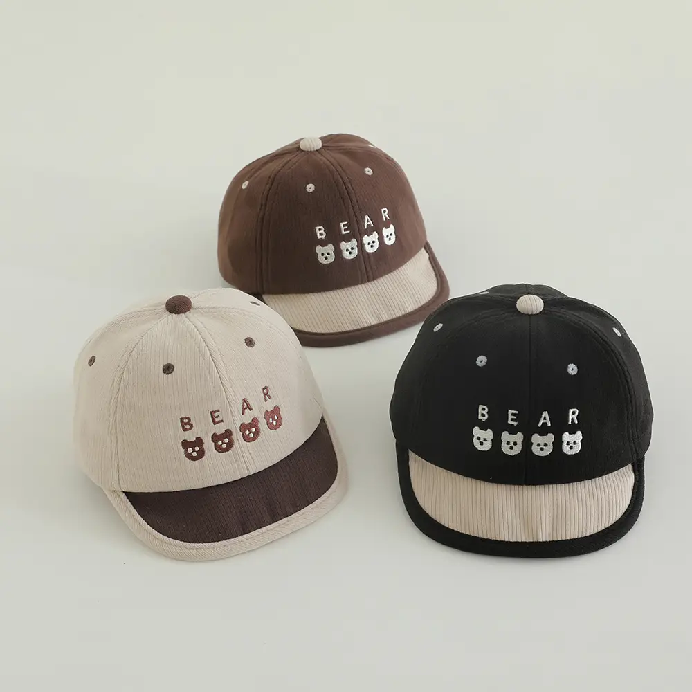 Baby Bear Embroidered Sun Hat for Boys Girls
