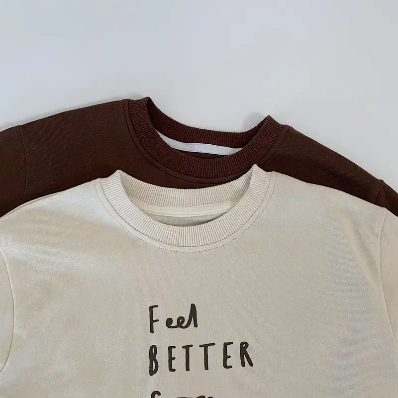 Beige Cotton Long Sleeve T-Shirt for Boys Spring Autumn Style — feature 9