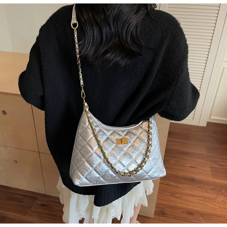 Silver Quilted Chain Tote Bag for Women 2025 — feature 11