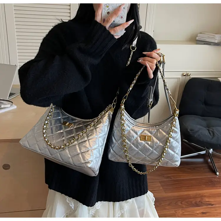 Silver Quilted Chain Tote Bag for Women 2025 — feature 12