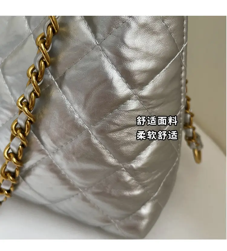 Silver Quilted Chain Tote Bag for Women 2025 — feature 7