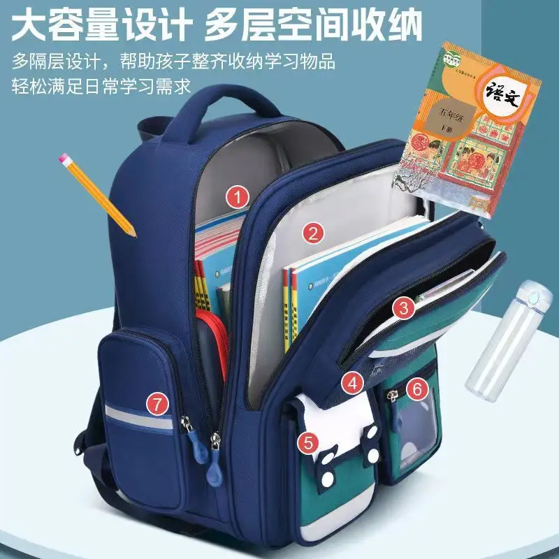 Astronaut Children's Schoolbag for Boys in Grades 1, 2, 3 to 6, Primary School Boys, 2025 New Model Spine-Protecting Backpack