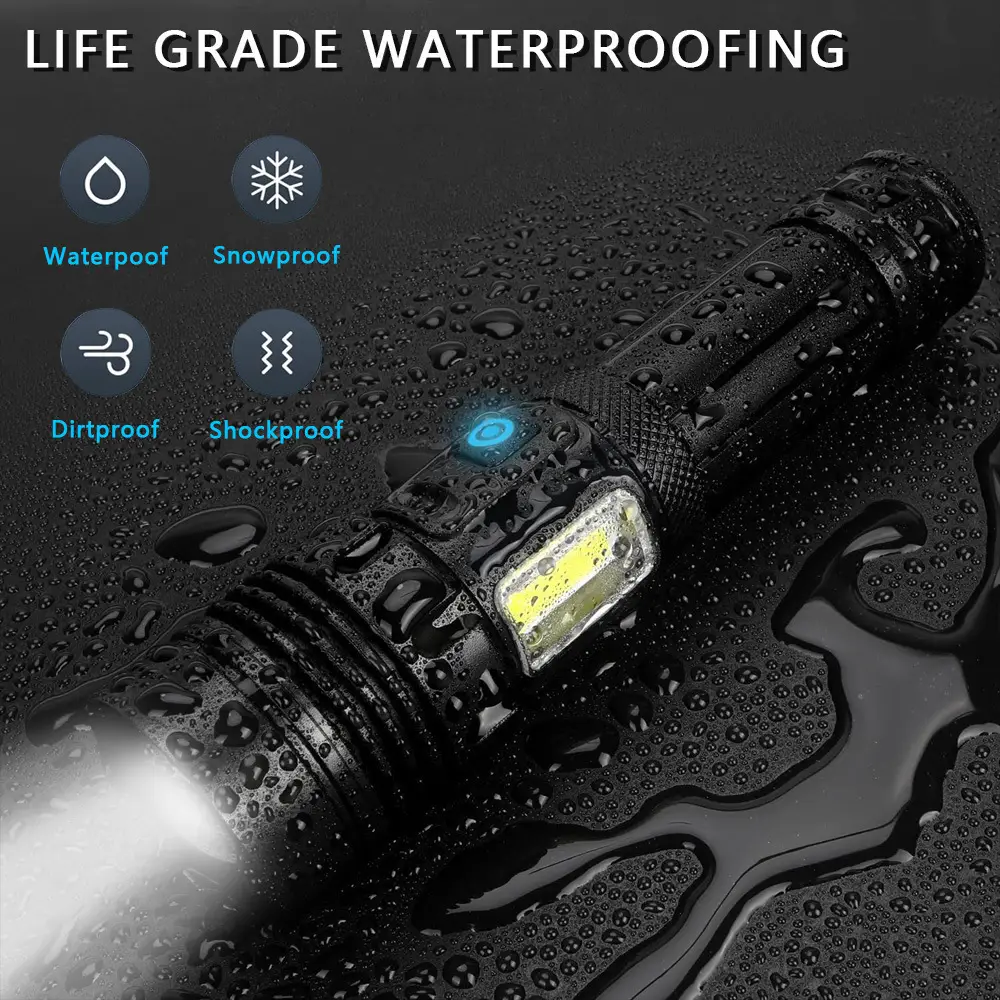 Ultra Bright Flashlight with USB Charge & Waterproof Design