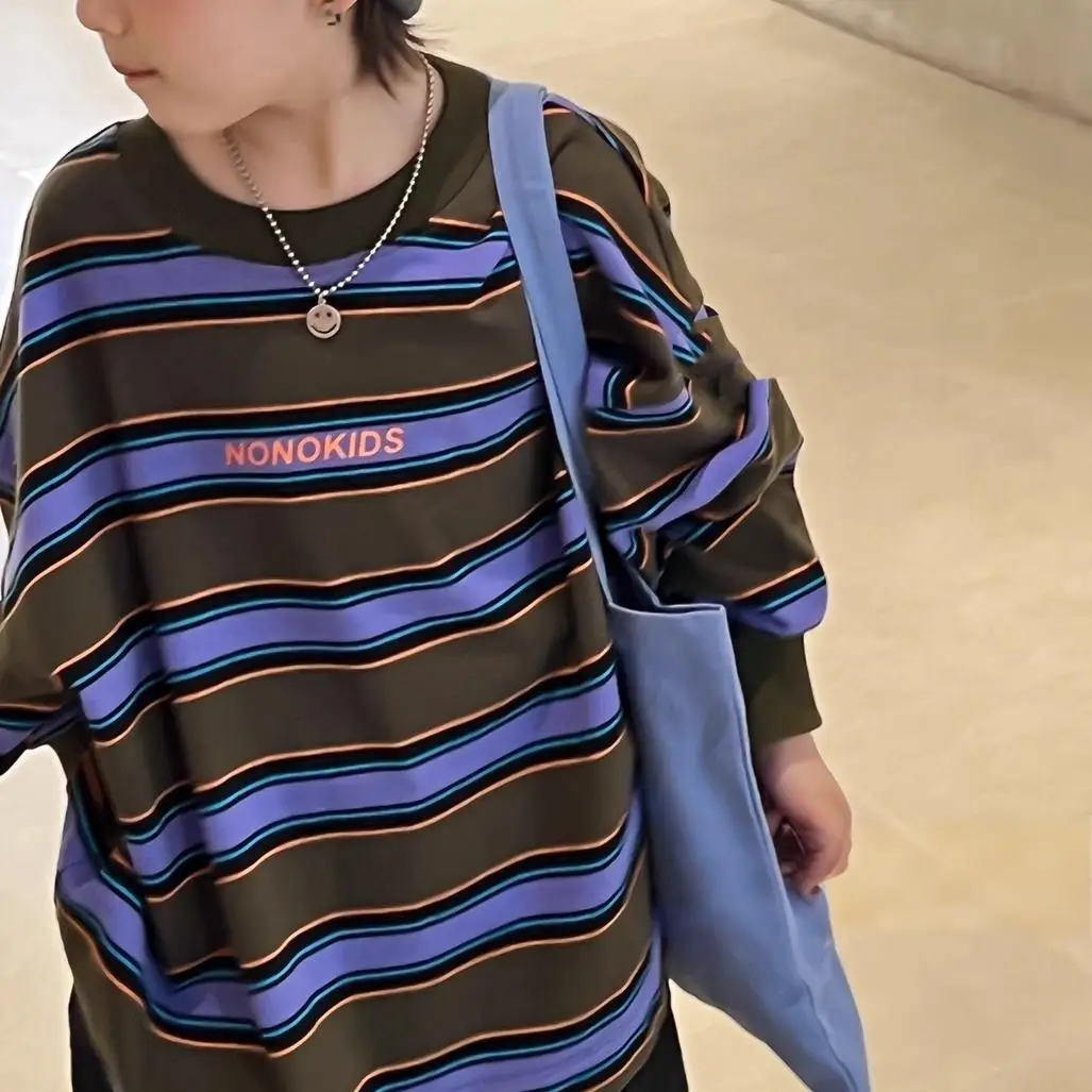 Boys Long Sleeve Striped T-Shirt Spring Autumn 2026 — feature 3