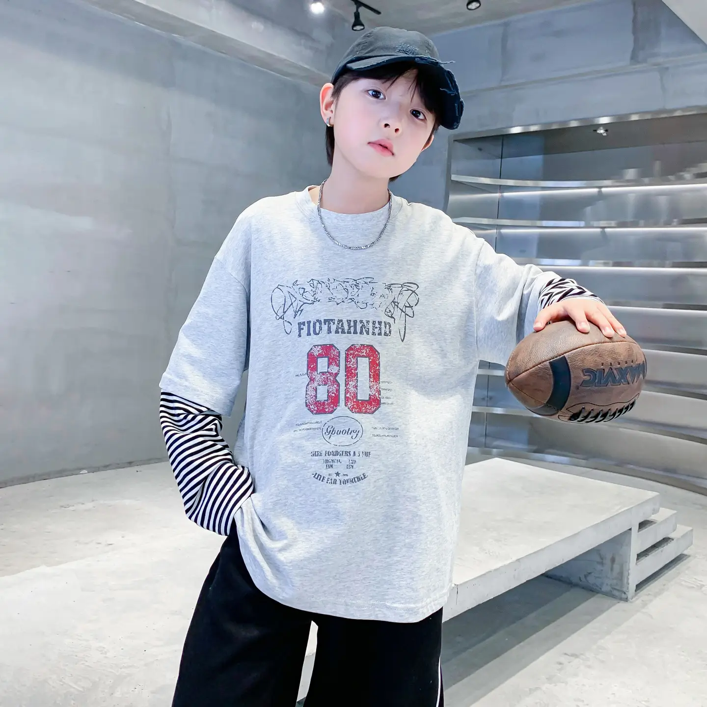Boys Long Sleeve T-Shirt Black 2025 Sports Design - Image 5