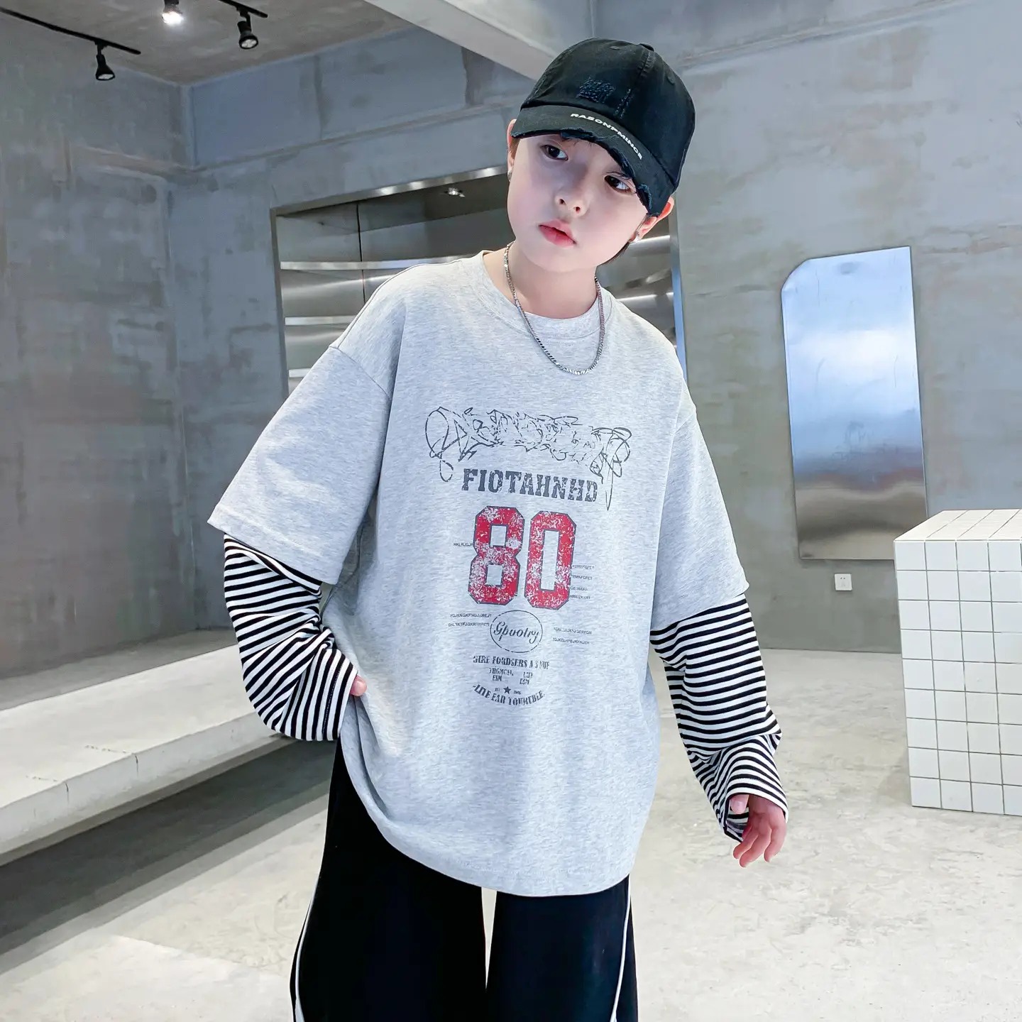 Boys Long Sleeve T-Shirt Black 2025 Sports Design - Image 6