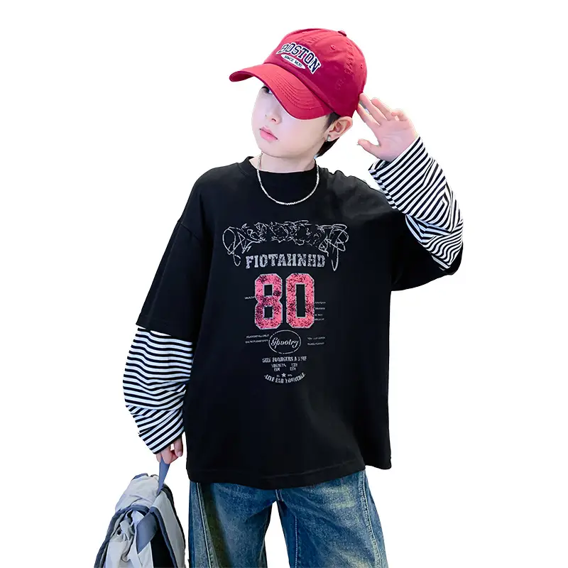 Boys Long Sleeve T-Shirt Black 2025 Sports Design - Image 7