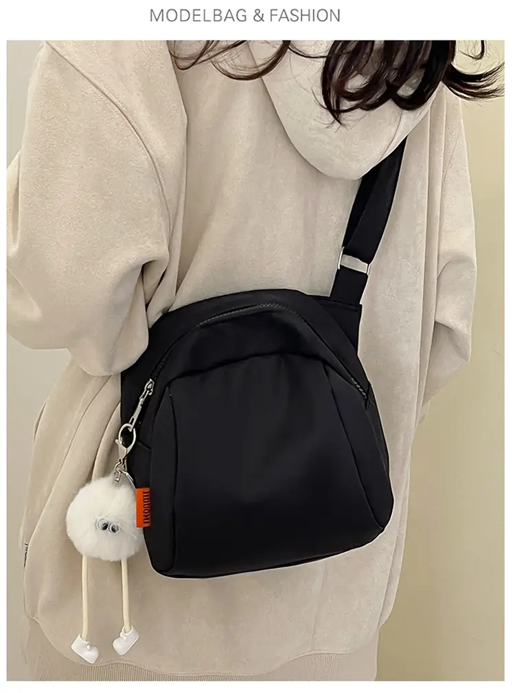 Women's Creamy Shell Shoulder Bag with Pom Pom Charm — feature 20