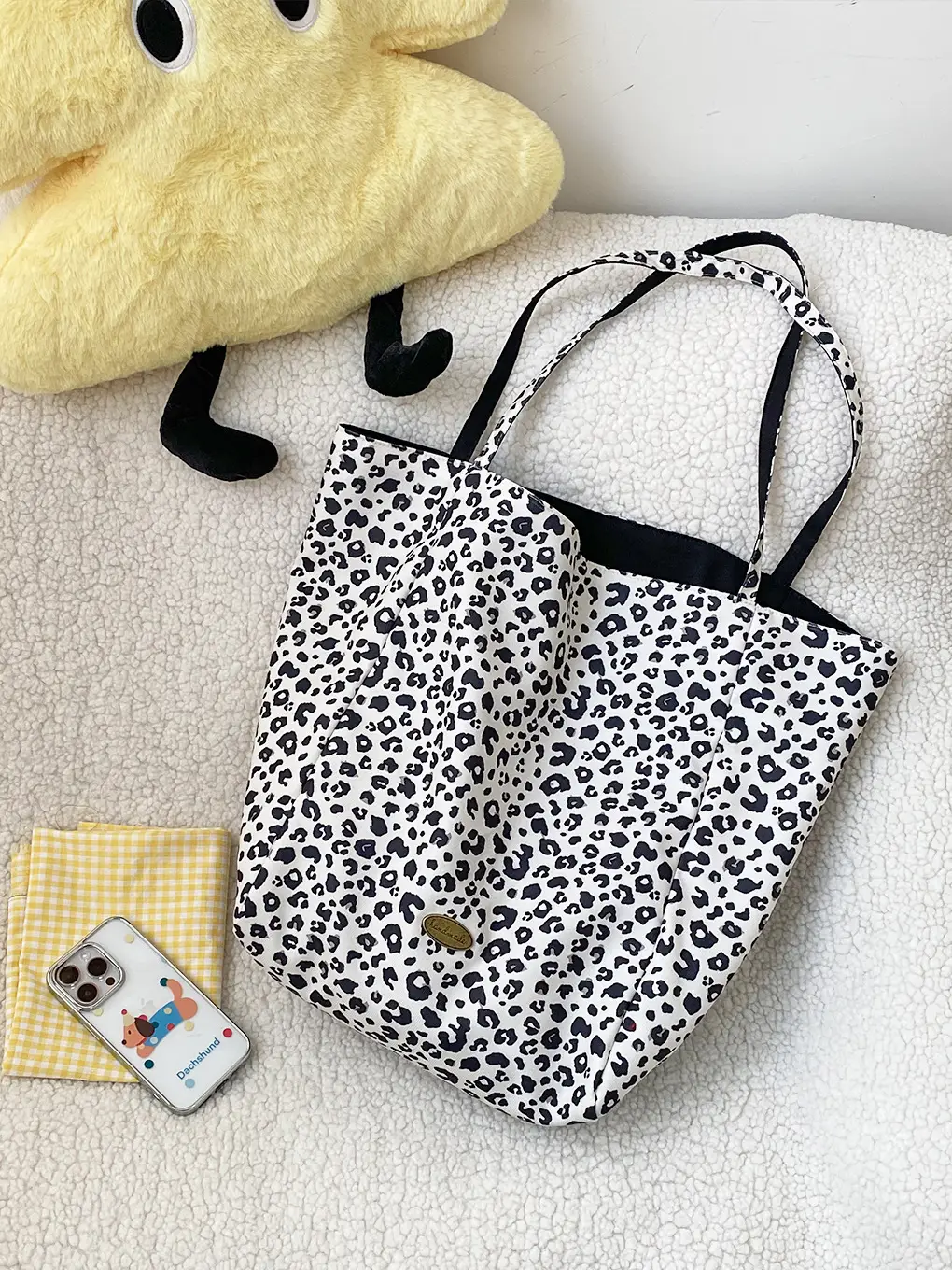 Retro Leopard Print Double-Sided Shoulder Bag for Women - Image 4