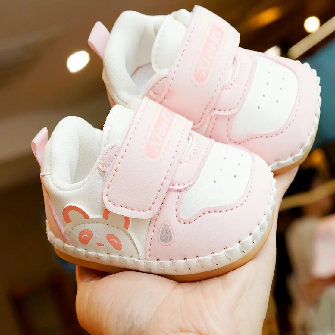 Pink Cartoon Baby Shoes 0-1 Years Soft Sole Non-Slip