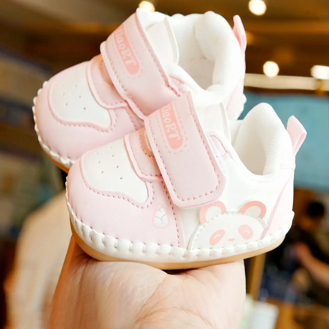 Pink Cartoon Baby Shoes 0-1 Years Soft Sole Non-Slip