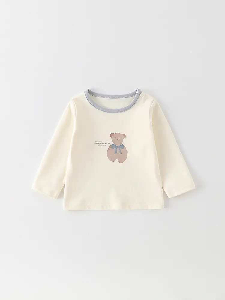 Baby Boy Cotton T-Shirt Shorts Set Cream Denim
