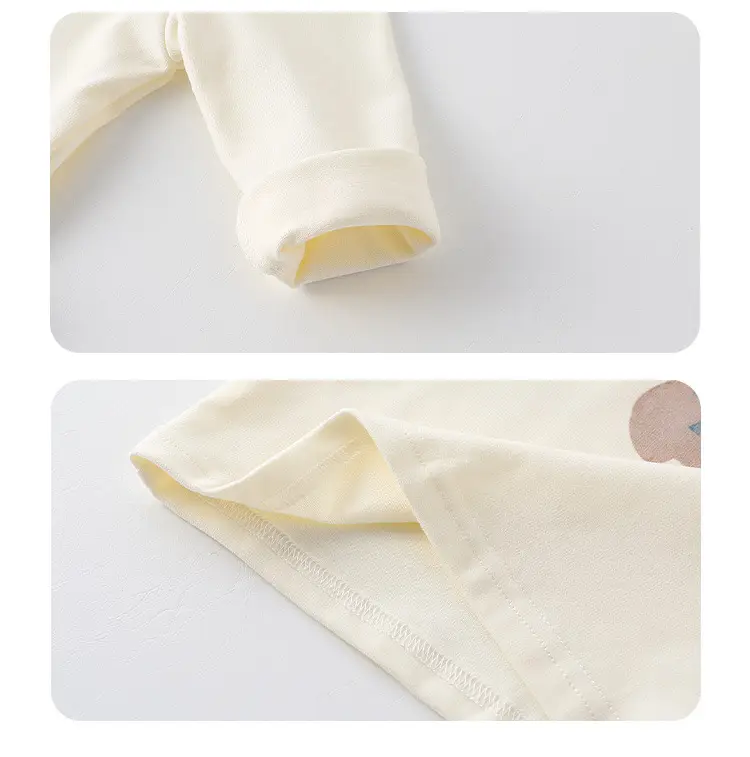 Baby Boy Cotton T-Shirt Shorts Set Cream Denim — feature 10