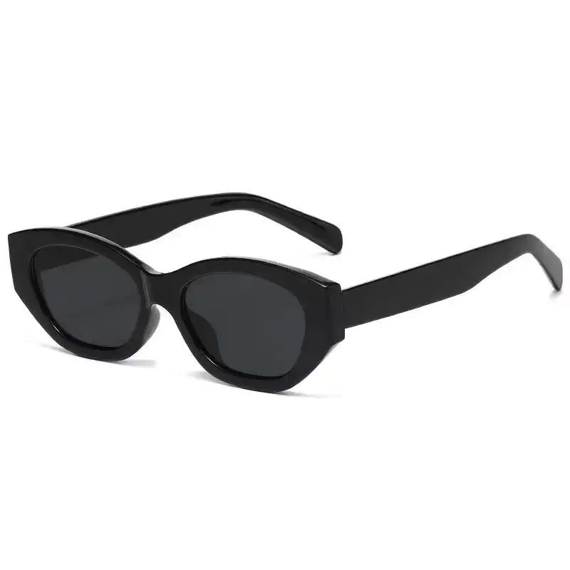 Retro Cat-Eye Sunglasses for Women Black Brown Tint - Image 9