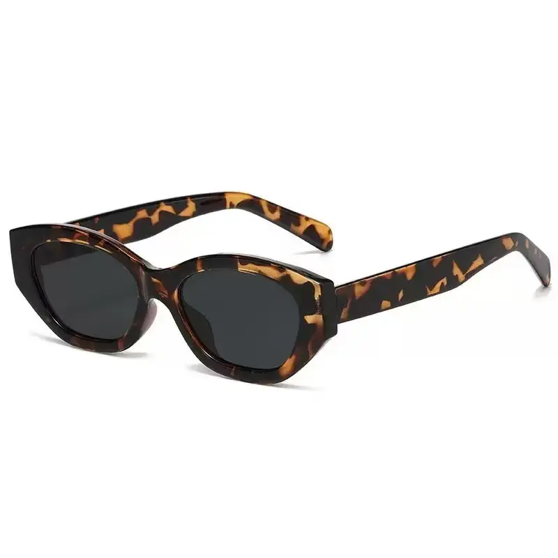 Retro Cat-Eye Sunglasses for Women Black Brown Tint - Image 4