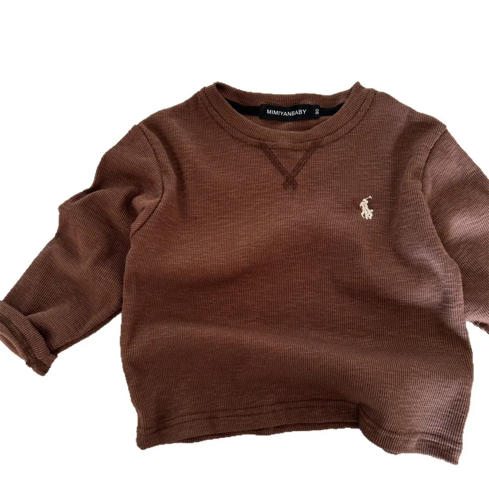 Brown Long Sleeve T-Shirt for Kids Baby Toddler - Image 9