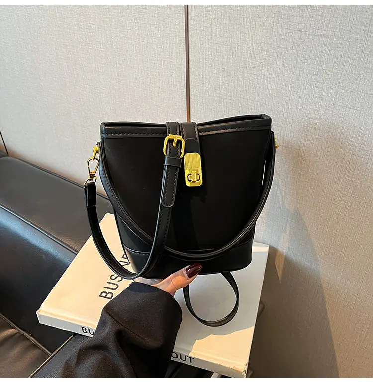 Women Crossbody Bag Beige Leather Bucket Style 2026 — feature 14