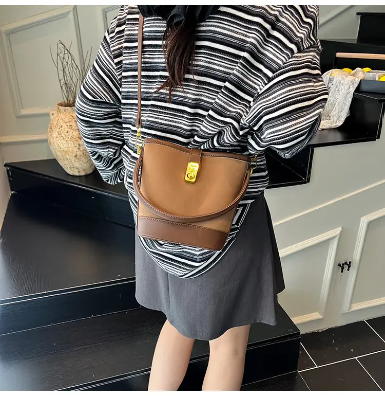 Women Crossbody Bag Beige Leather Bucket Style 2026 — feature 23