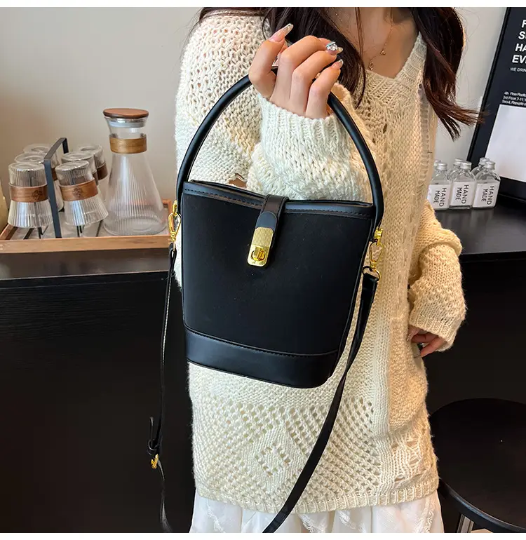 Women Crossbody Bag Beige Leather Bucket Style 2026 — feature 24