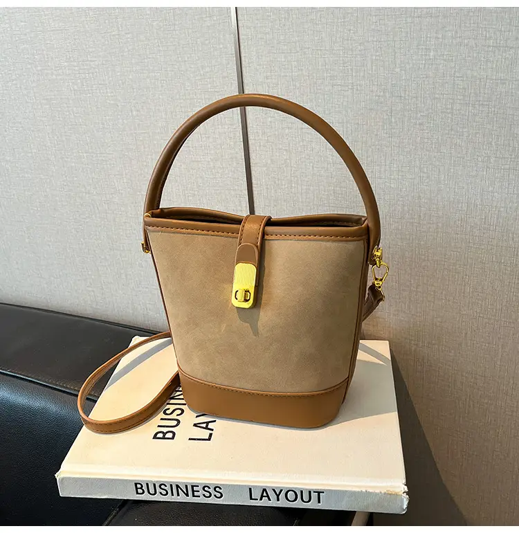 Women Crossbody Bag Beige Leather Bucket Style 2026 — feature 7