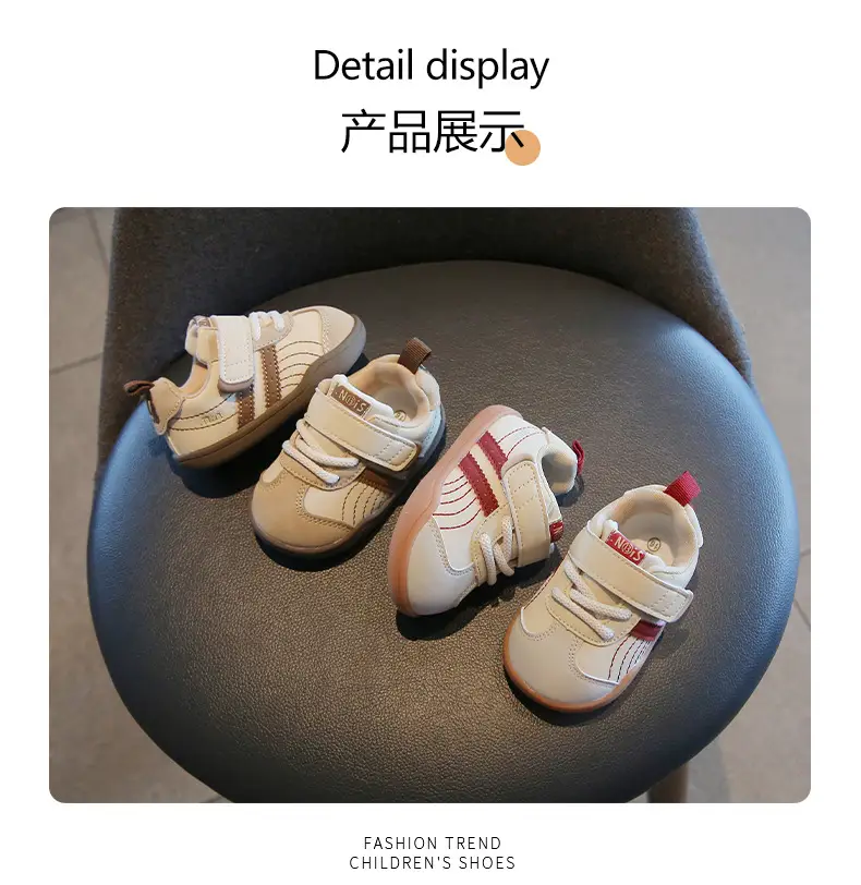 2025 Toddler Shoes White Red Velcro Strap Non-Slip — feature 11