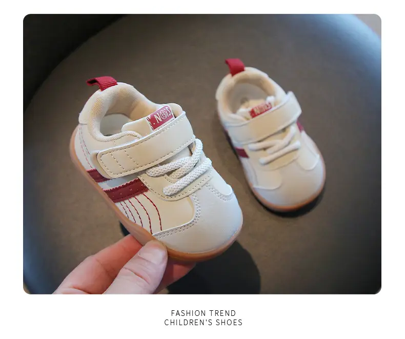 2025 Toddler Shoes White Red Velcro Strap Non-Slip — feature 13