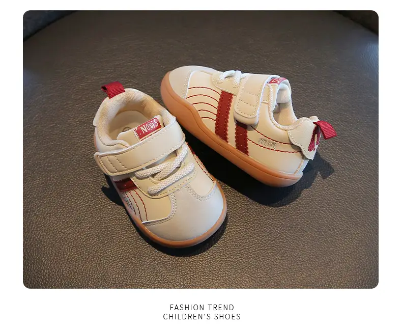 2025 Toddler Shoes White Red Velcro Strap Non-Slip — feature 14
