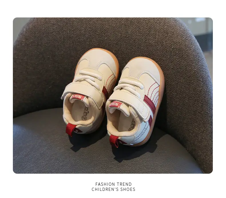 2025 Toddler Shoes White Red Velcro Strap Non-Slip — feature 16