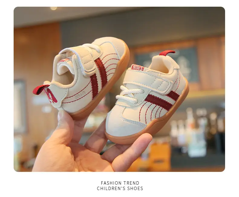 2025 Toddler Shoes White Red Velcro Strap Non-Slip — feature 17