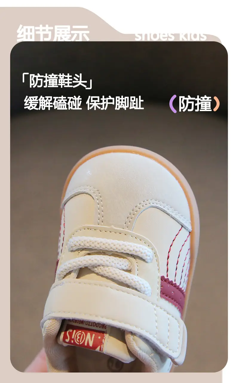 2025 Toddler Shoes White Red Velcro Strap Non-Slip — feature 4