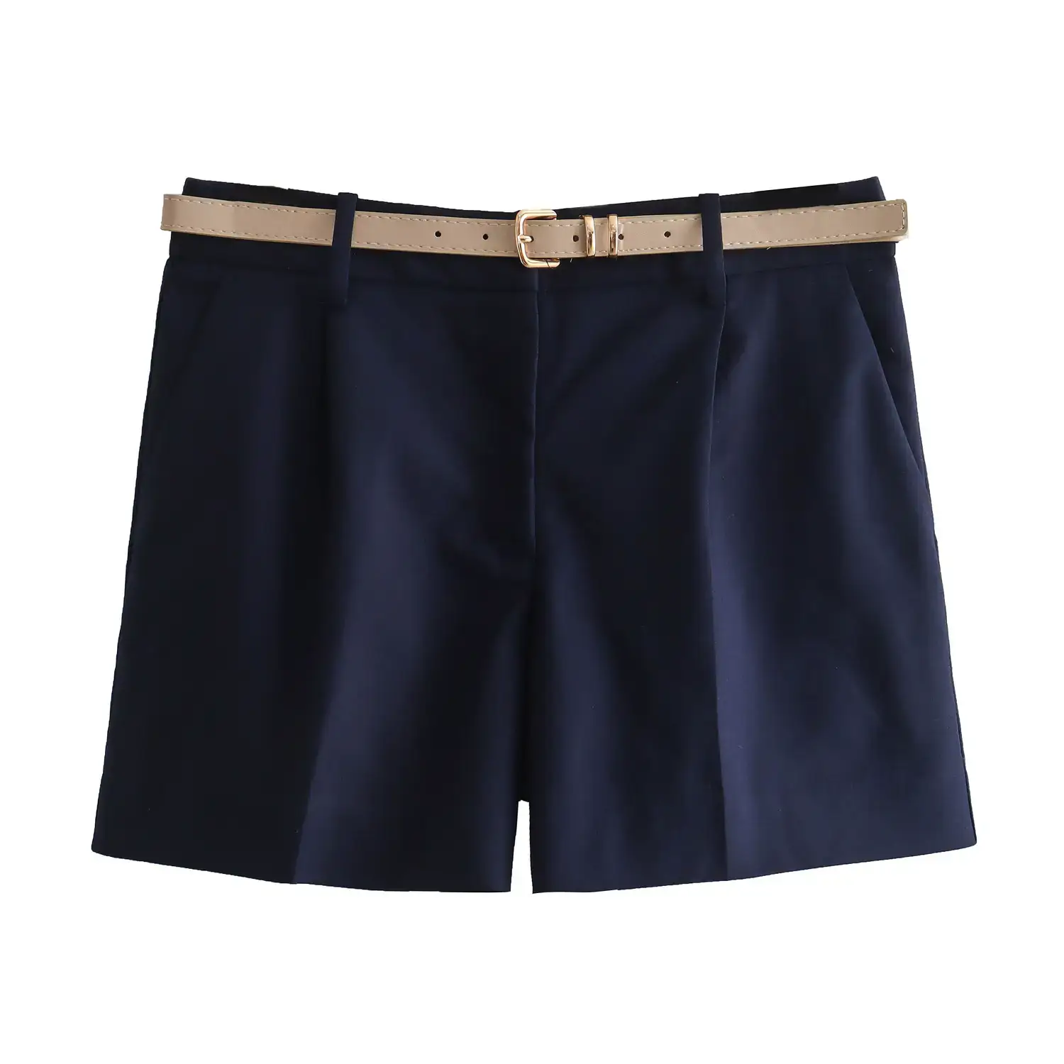 Women's White Belted Shorts 2024 Summer Casual - Image 2