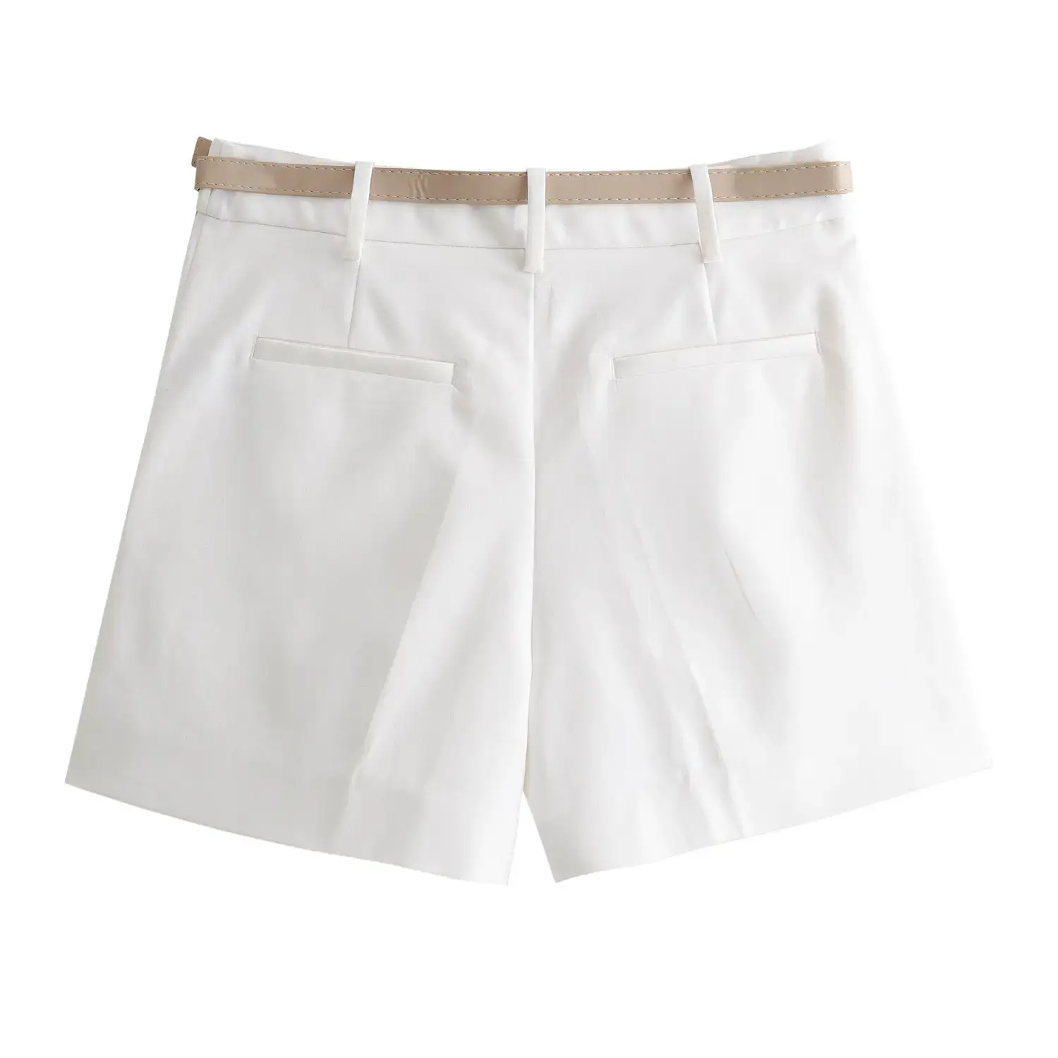 Women's White Belted Shorts 2024 Summer Casual — feature 6
