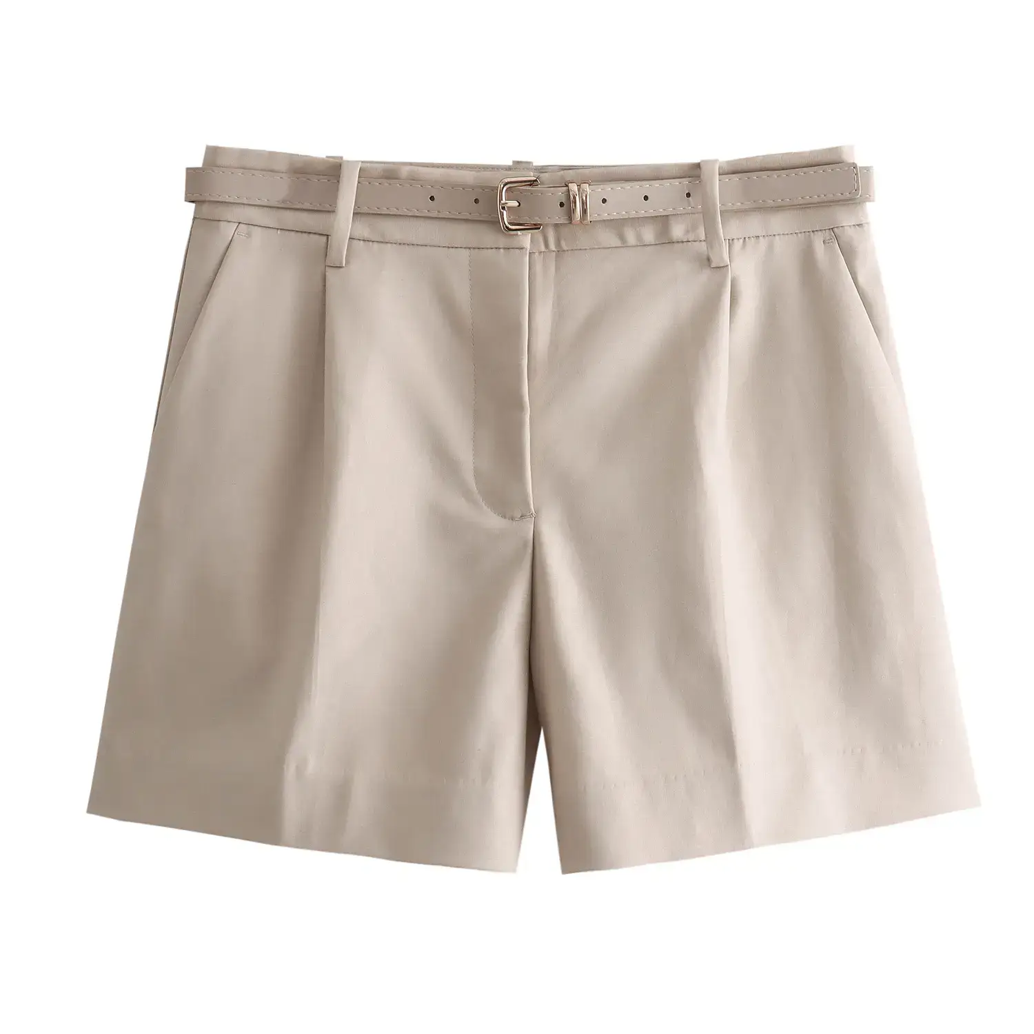 Women's White Belted Shorts 2024 Summer Casual — feature 9