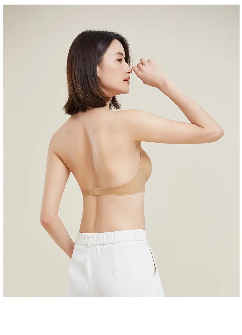 Invisible Bra, Seamless Foundation-Like Underwear for Women, Summer Thin Style, Small Chest Gathering, Anti-Sagging, Breathable, Adjustable, Beautiful Back Design — feature 23