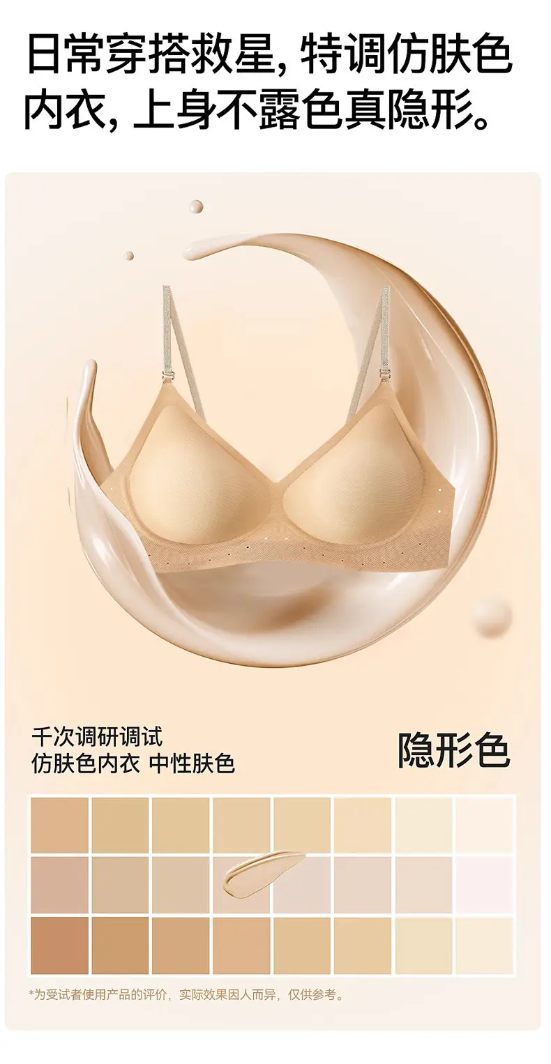 Invisible Bra, Seamless Foundation-Like Underwear for Women, Summer Thin Style, Small Chest Gathering, Anti-Sagging, Breathable, Adjustable, Beautiful Back Design — feature 6