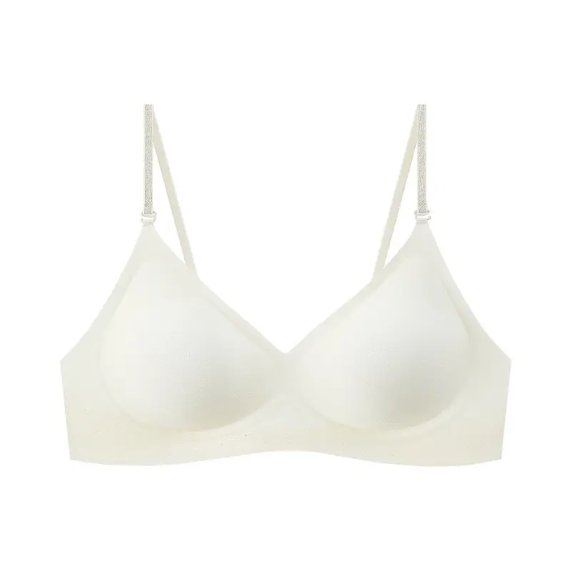 Invisible Bra, Seamless Foundation-Like Underwear for Women, Summer Thin Style, Small Chest Gathering, Anti-Sagging, Breathable, Adjustable, Beautiful Back Design
