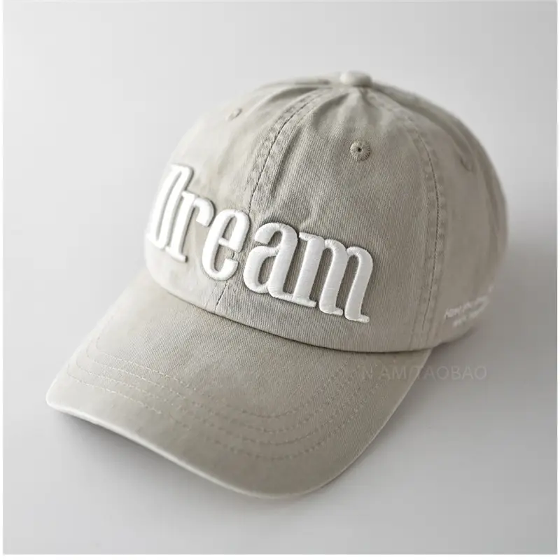 Men Grey Dream Embroidered Baseball Cap - Image 9
