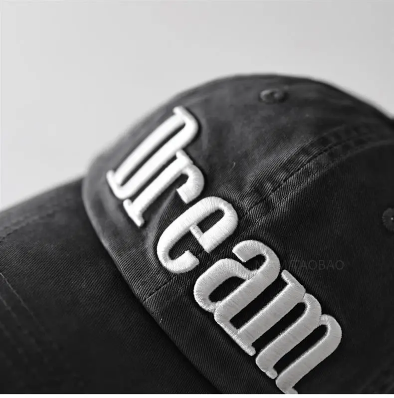 Men Grey Dream Embroidered Baseball Cap — feature 10
