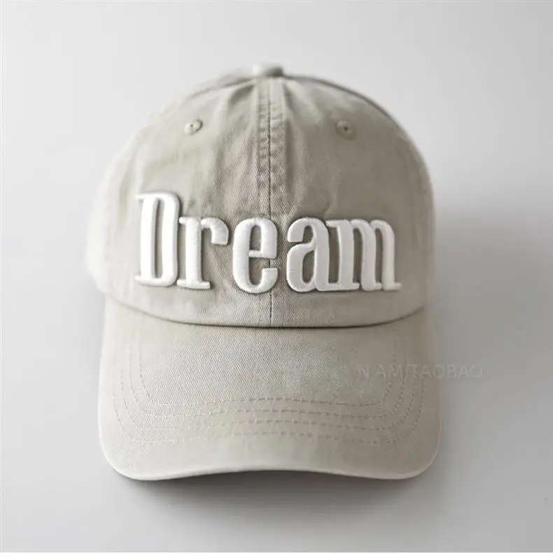 Men Grey Dream Embroidered Baseball Cap — feature 4