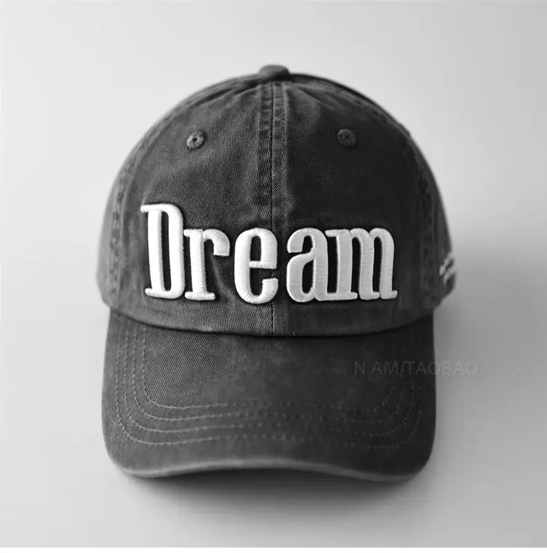 Men Grey Dream Embroidered Baseball Cap — feature 7
