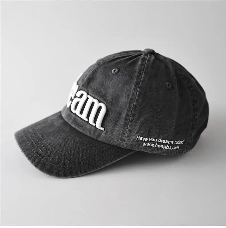 Men Grey Dream Embroidered Baseball Cap — feature 8