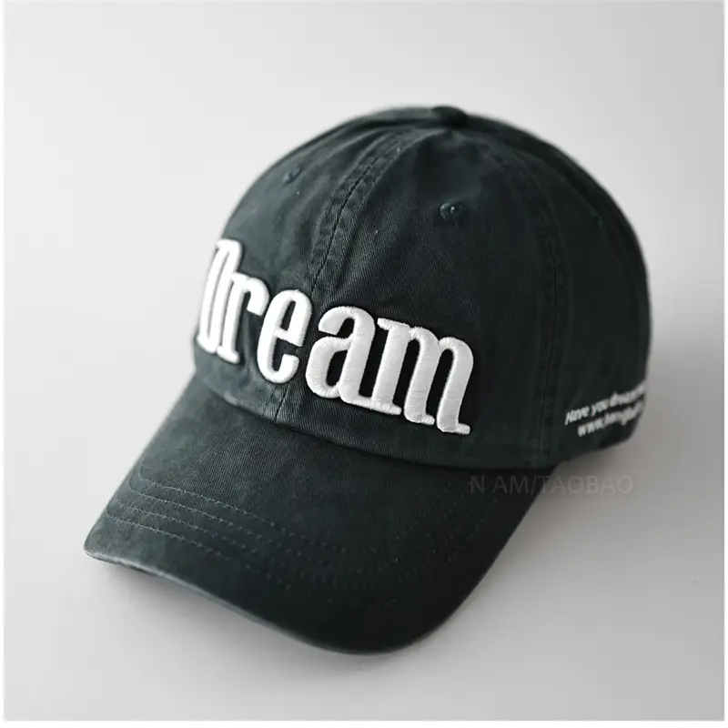 Men Grey Dream Embroidered Baseball Cap - Image 2