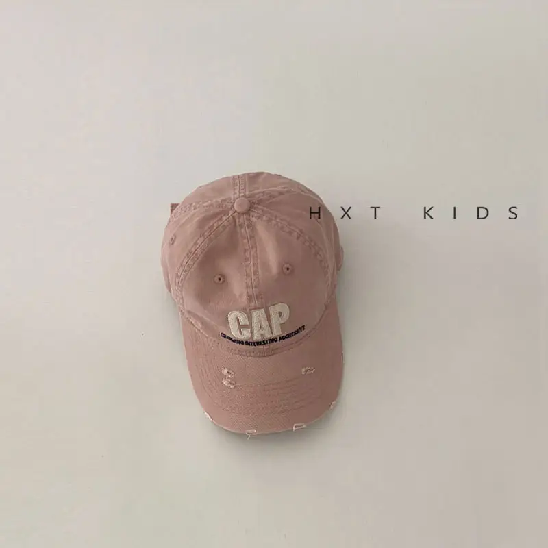 Pink Ripped Cap for Kids with Cap Brand - Image 8