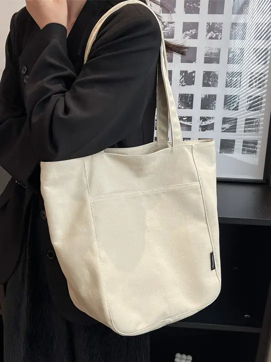 Women Large Capacity Tan Tote Bag 2025 - Image 5