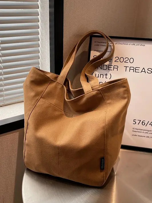 Women Large Capacity Tan Tote Bag 2025 - Image 8
