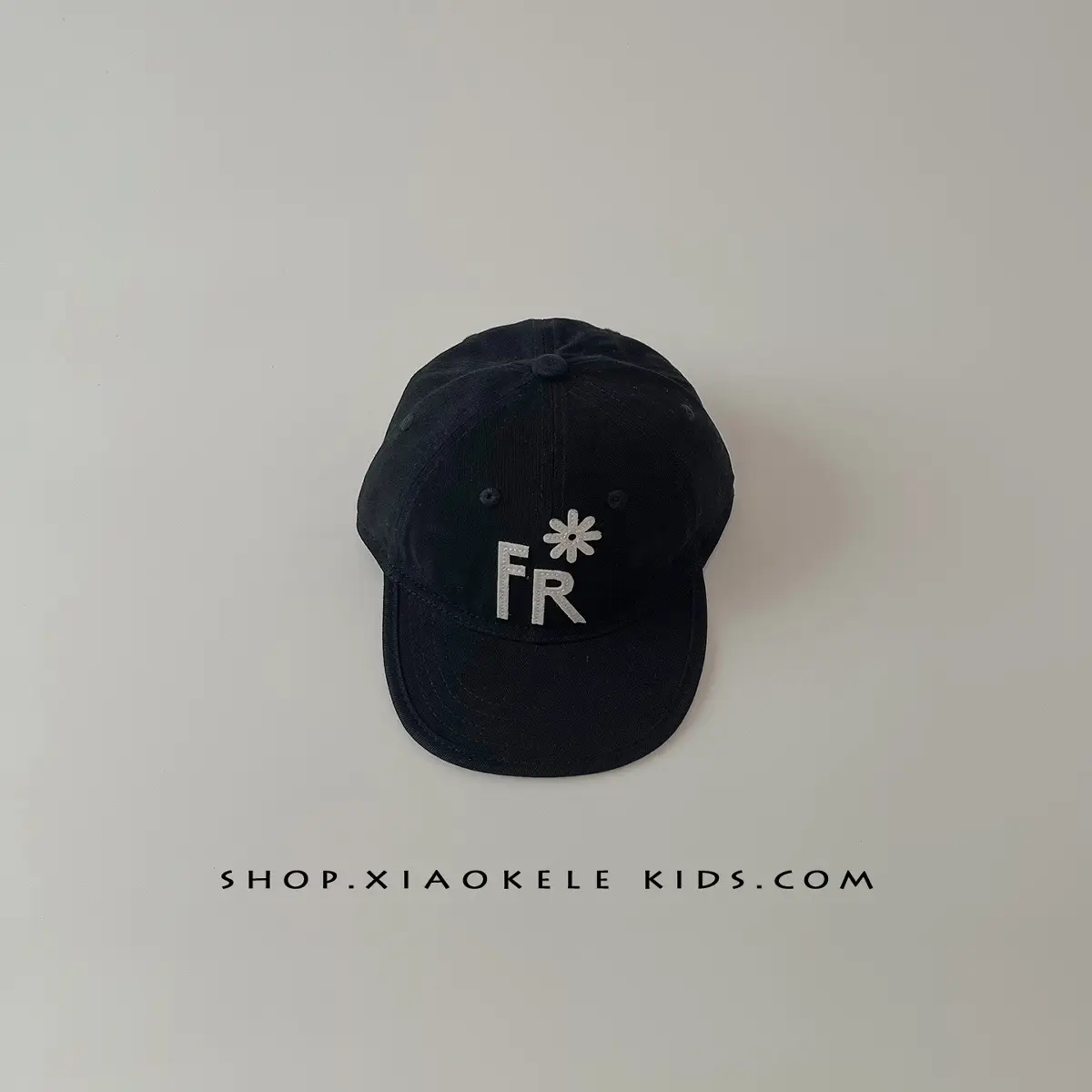 Kids Hip Hop Baseball Cap Black FR Logo