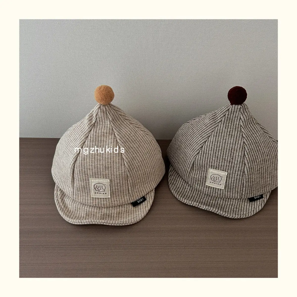 Baby Hat Autumn Winter Medium Thick Stripesd Kids — feature 2