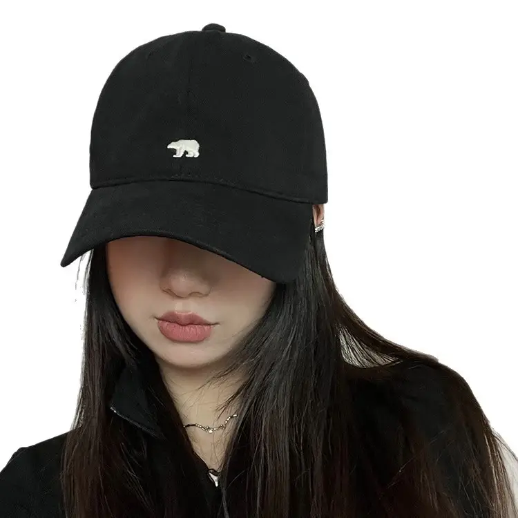Arctic Bear Embroidered Black Baseball Cap for Women - Image 11